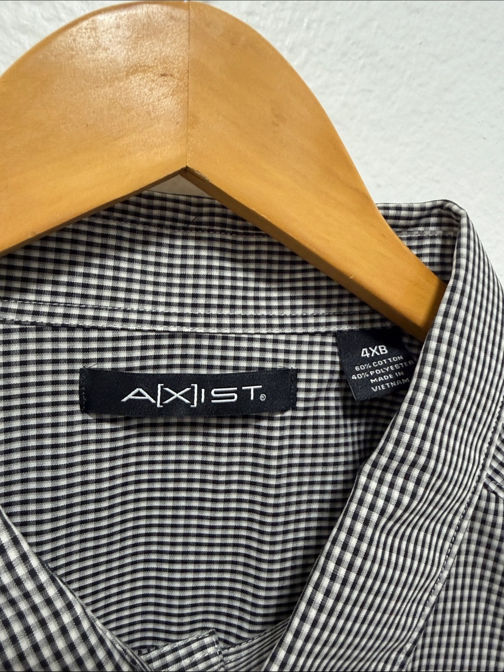 Axist Performance Anti-Wrinkle Black White Checkered Long Sleeve Button Shirt 4X